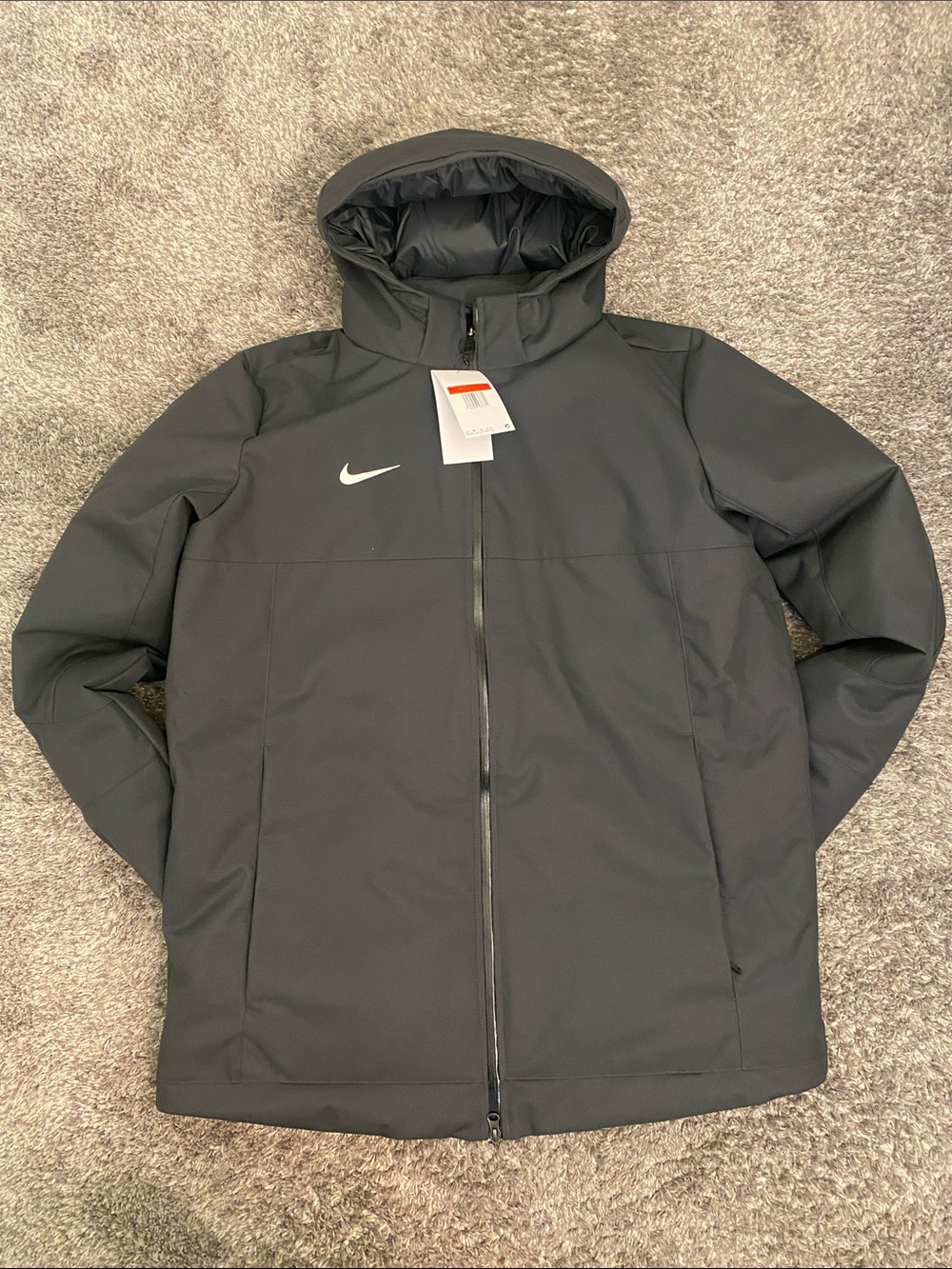 Nike 550 Duck Down Parka Football NFL Issued Jacket Grey DJ6526-060 Size L NWT